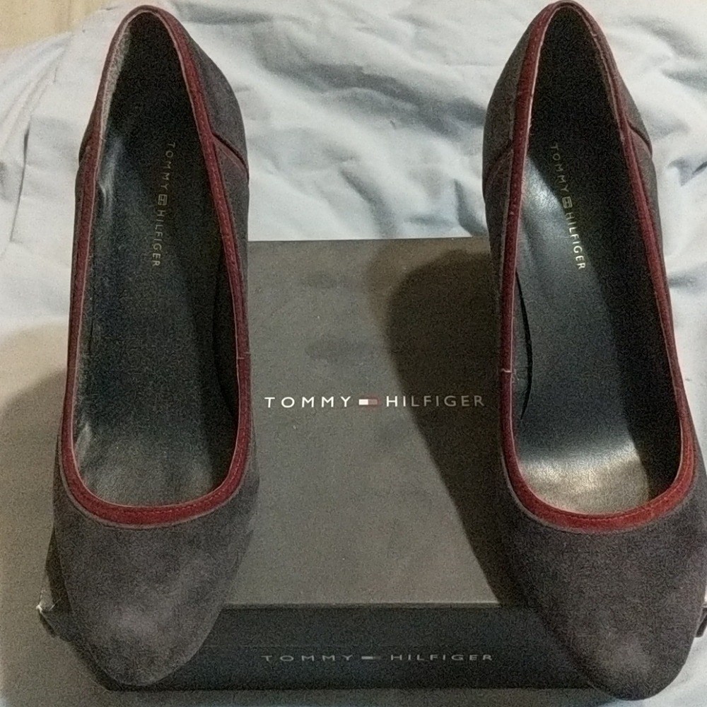 Navy suede Hilfiger heels
